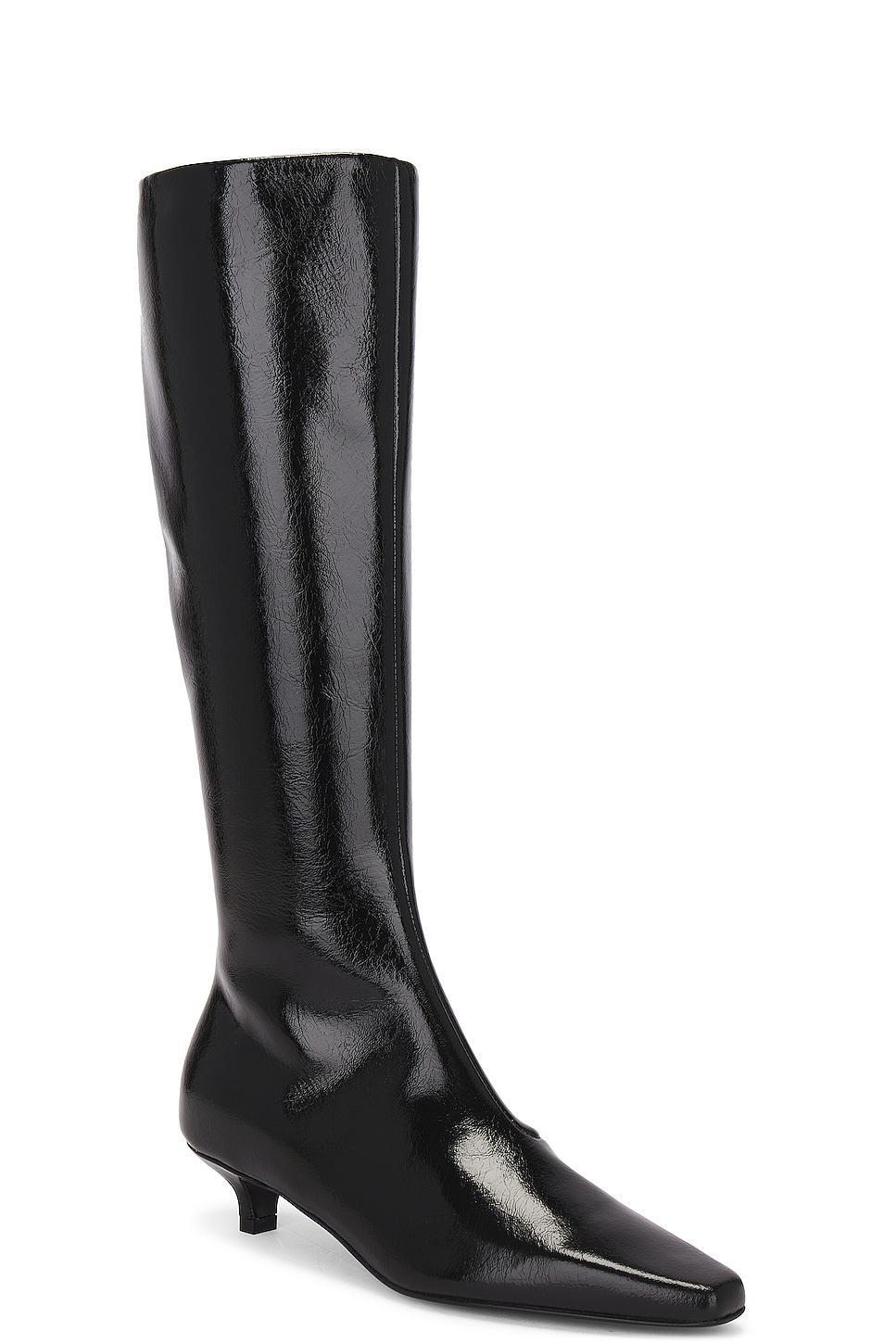 TOTÊME The Slim Embossed Leather Knee Boots In Black Product Image