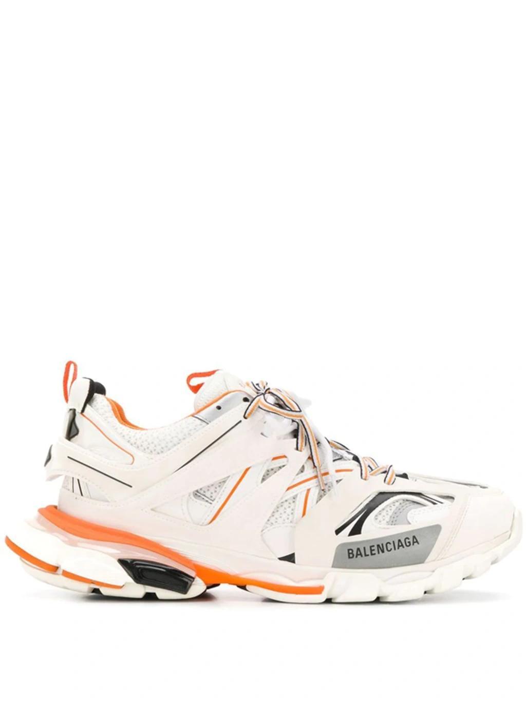 BALENCIAGA Track Low-top Sneakers In White Orange Product Image