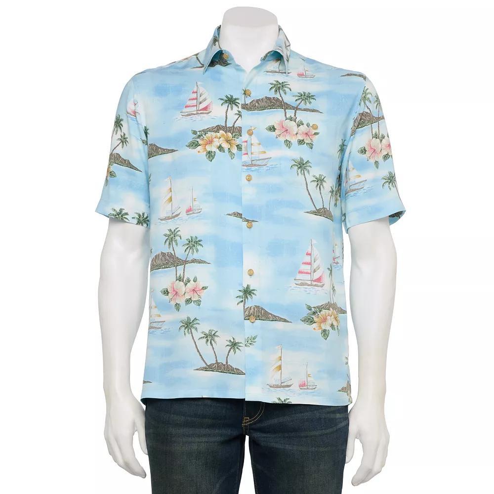 Men's Newport Blue Short Sleeve Button Down Shirt, Size: XL, Blue Blue Product Image