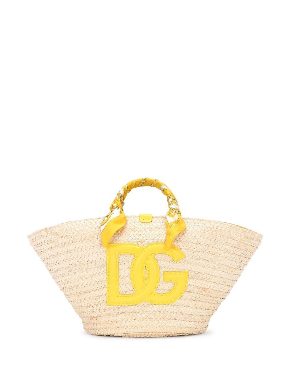 DOLCE & GABBANA Medium Kendra Interwoven Tote Bag In Neutrals Product Image