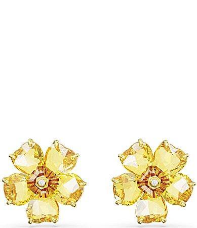 Swarovski Florere Yellow Flower Crystal Stud Earrings Product Image