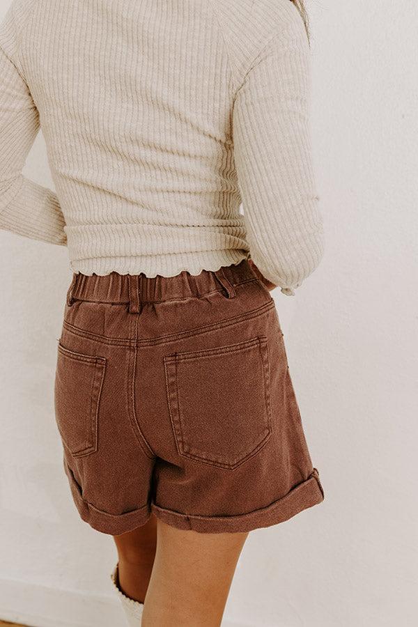 The Milly High Waist Shorts in Hazelnut Product Image