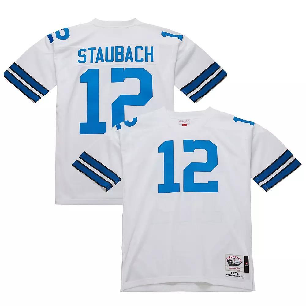 Men's Mitchell & Ness Roger Staubach White Dallas Cowboys 1975 Authentic Throwback Retired Player Jersey, Size: 36 Product Image