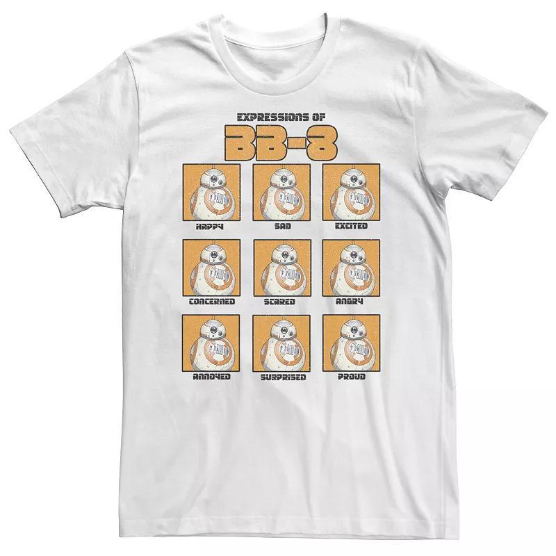 Big & Tall Star Wars The Expressions Of BB-8 Tee, Men's, Size: 3XL, White Product Image