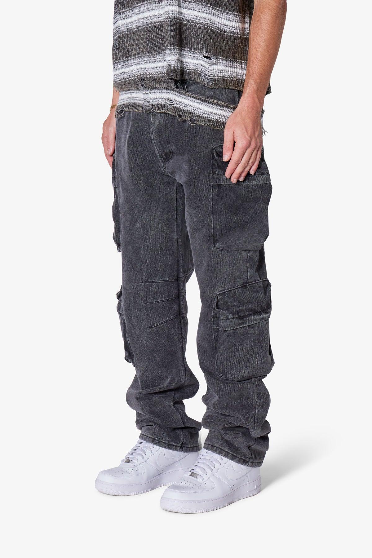 Wide Bellow Cargo Denim - Black Product Image