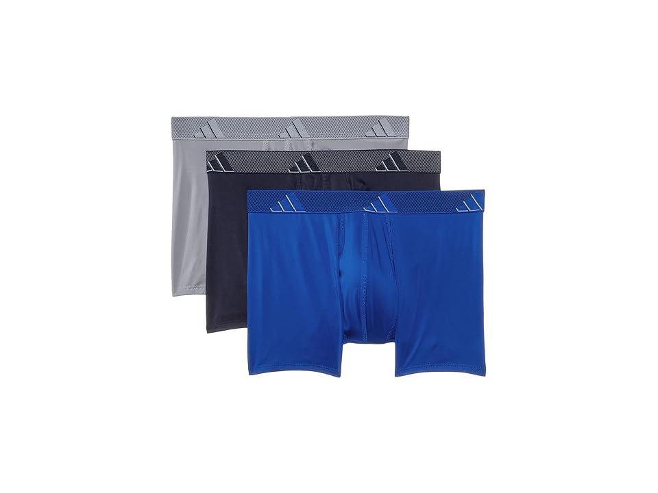 adidas Microfiber 3-Pack Trunk Underwear Blue 2XL Mens Product Image