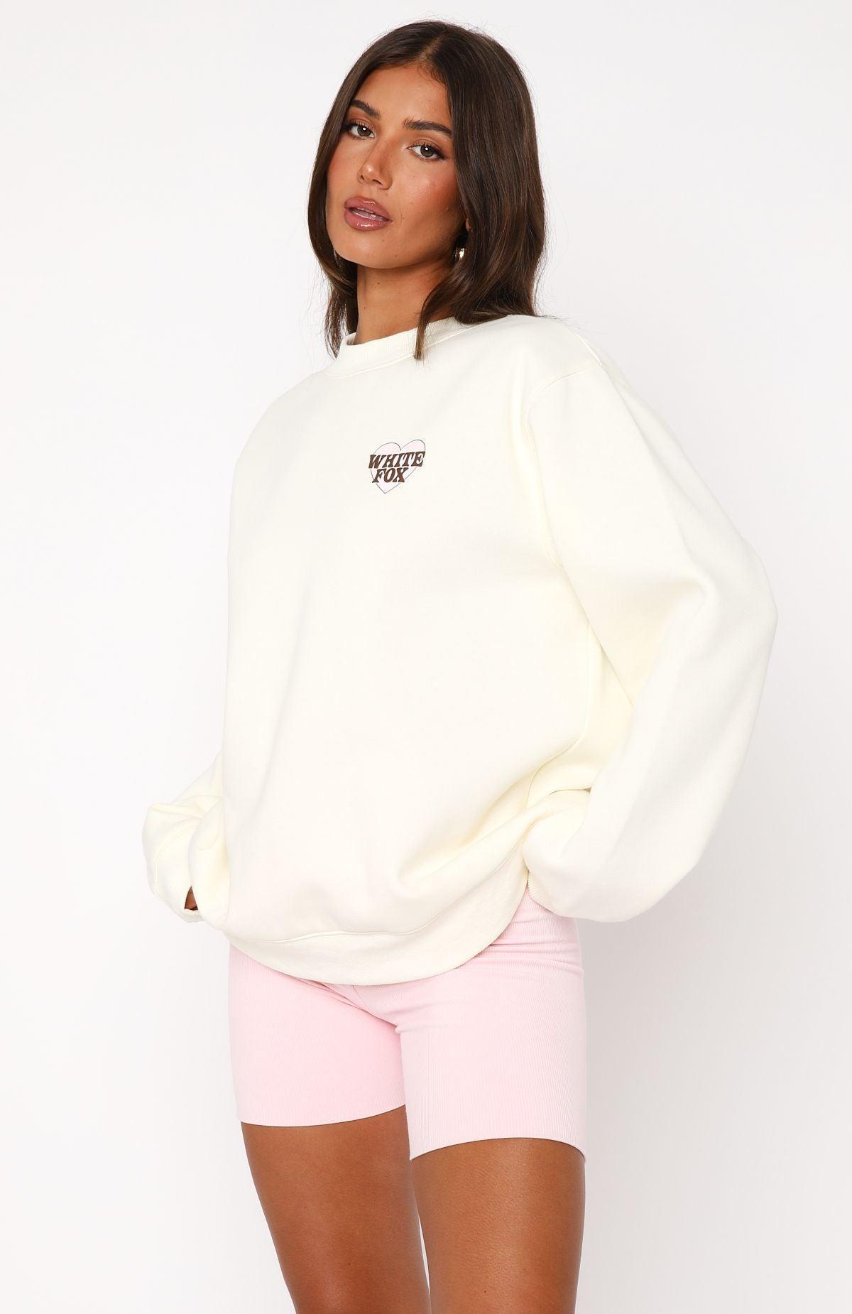 Want You For Life Oversized Sweater Cream Product Image