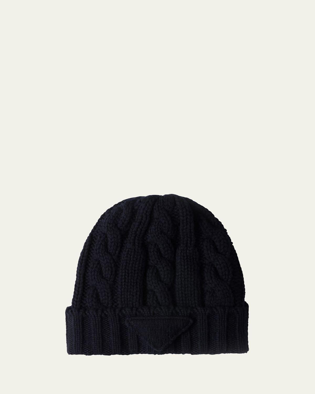 Mens Cashmere Cable-Knit Beanie Product Image