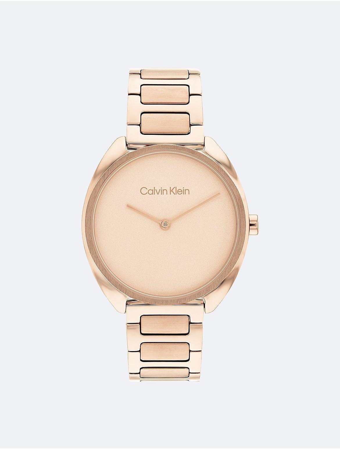 Calvin Klein Womens Carnation Gold-Tone Stainless Steel Bracelet Watch 34mm Product Image