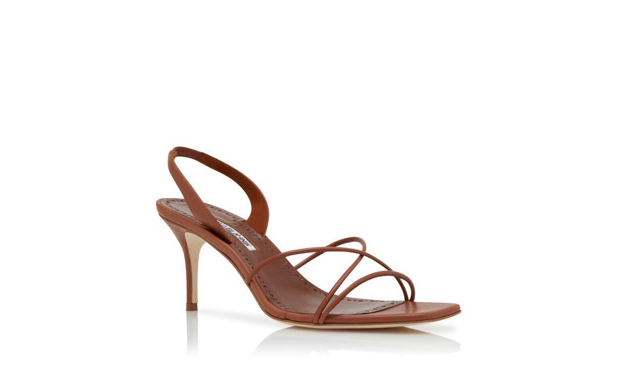 NINFEA Brown Nappa Leather Slingback Sandals Product Image