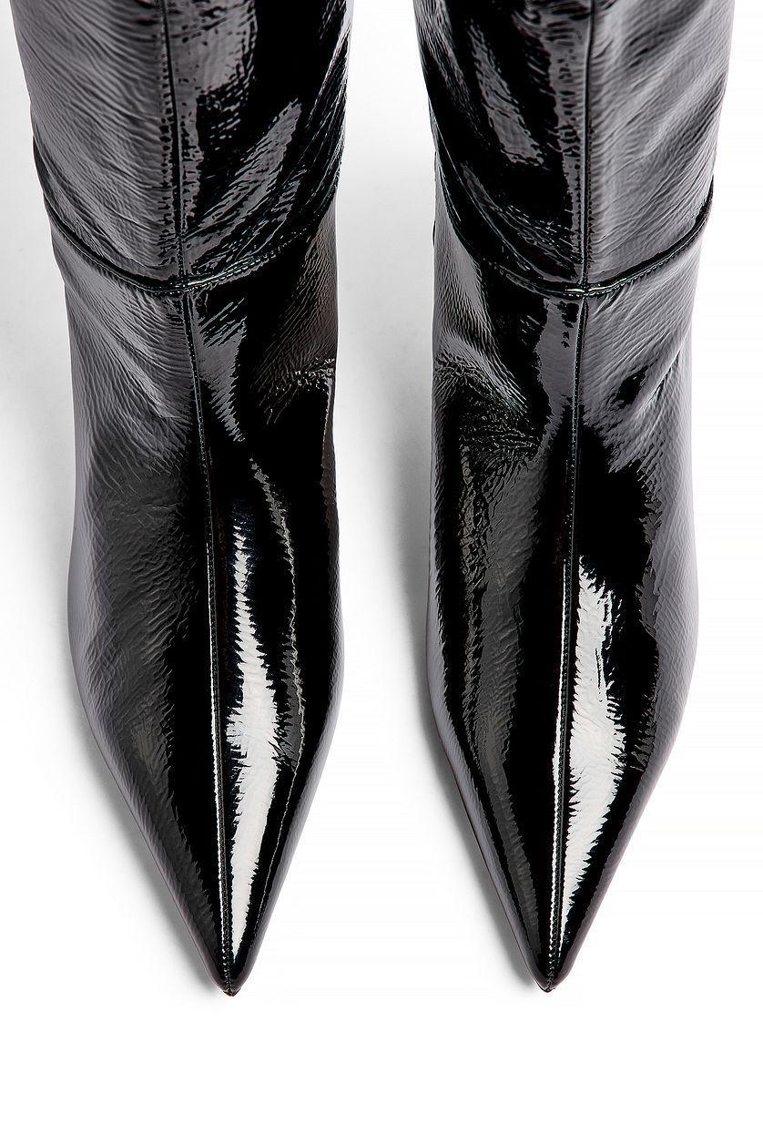 Textured glossy boots Product Image