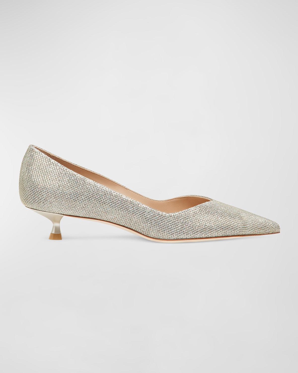 Eva Metallic Kitten-Heel Pumps Product Image