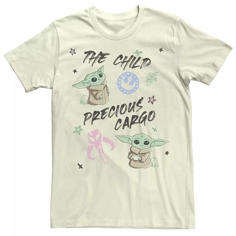 Men's Star Wars: The Mandalorian The Child Precious Cargo Sketch Tee, Size: Small, Natural Product Image