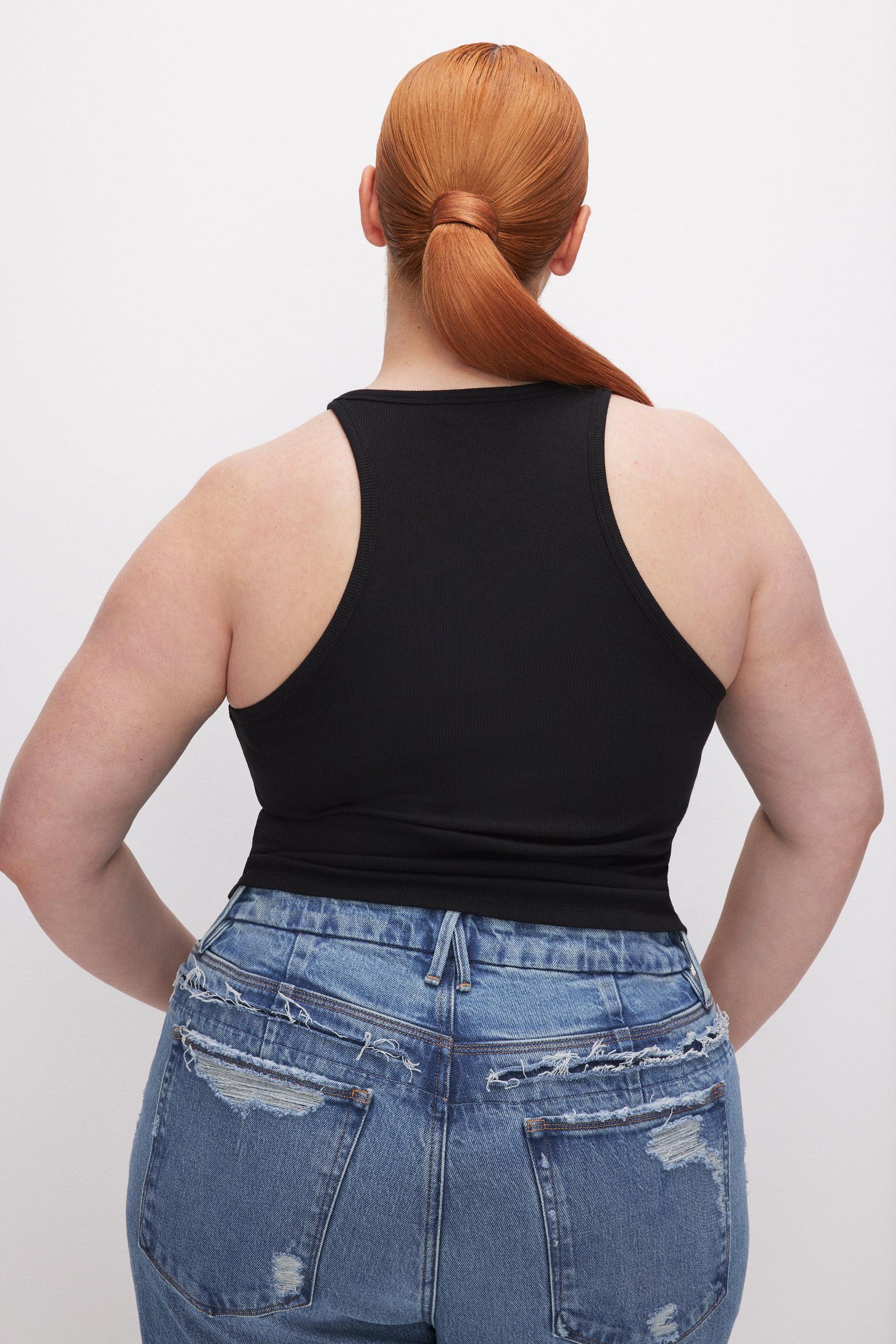 MICRO RIB CREWNECK TANK | BLACK001 Product Image