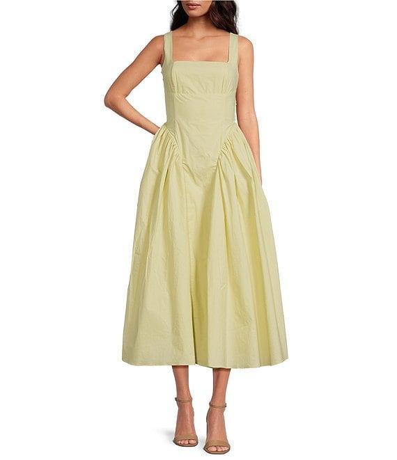 ASTR the Label Vinya Square Neck Sleeveless Drop Waist Midi Dress Product Image