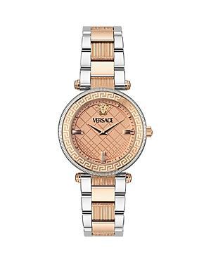 Versace Womens Gold Dial Reve Analog Two Tone Stainless Steel Bracelet Watch Product Image