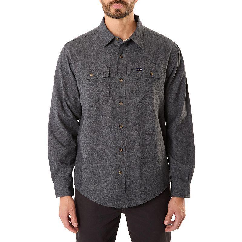 Men's Smith's Workwear Regular-Fit Solid Two-Pocket Flannel Button-Down Shirt,  Product Image