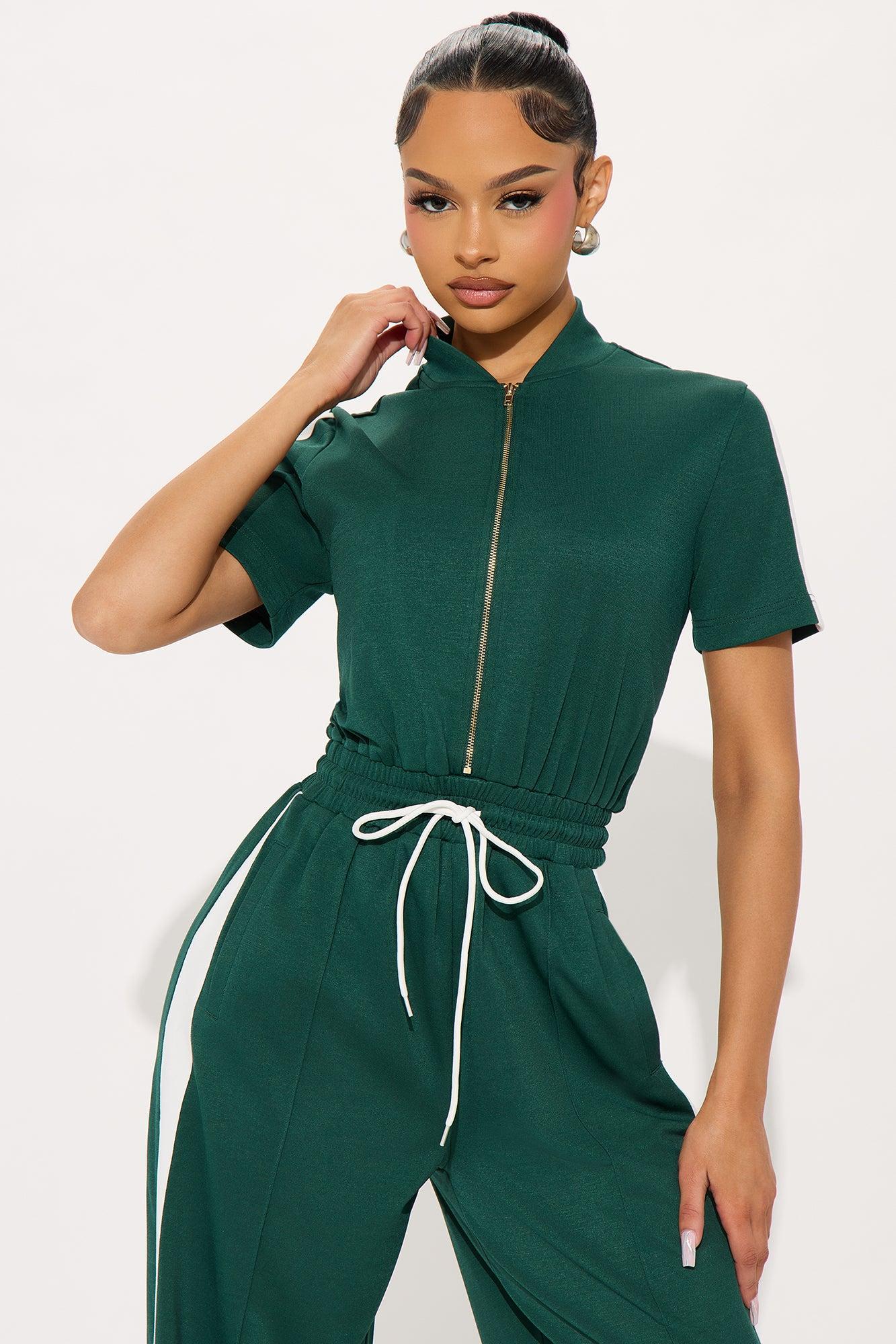 Lianna Short Sleeve Jumpsuit - Hunter Female Product Image