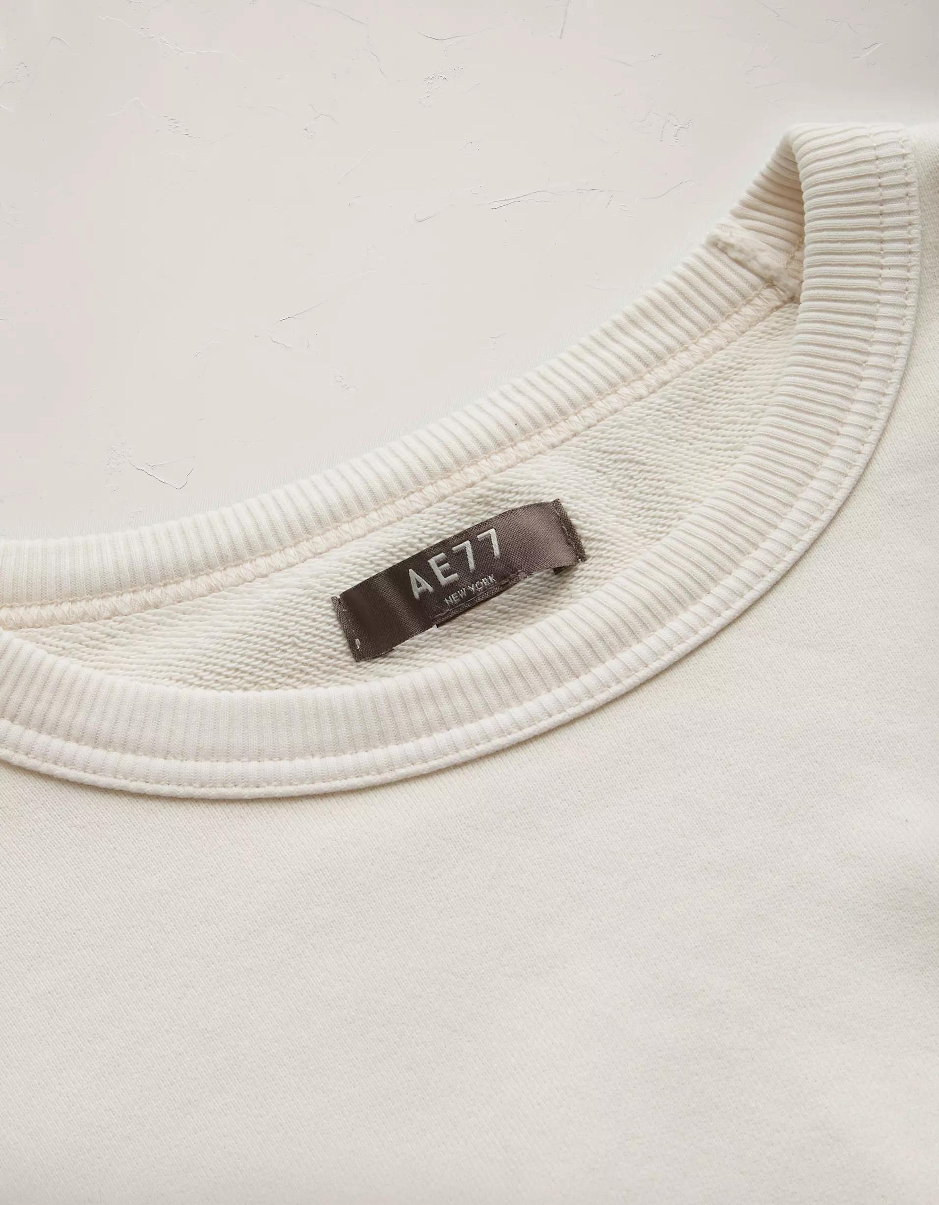 AE77 Premium Relaxed Cropped Sweatshirt Product Image