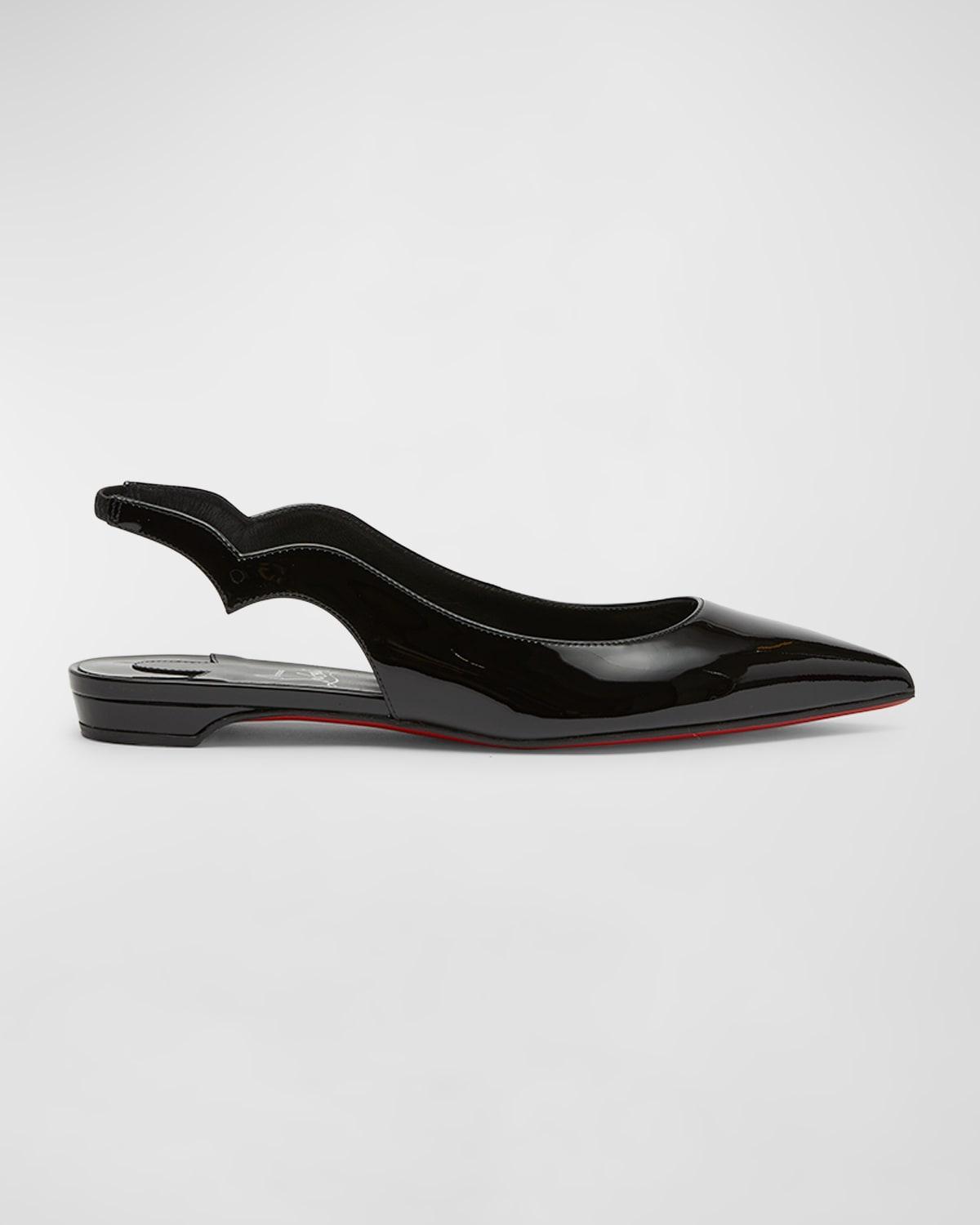 Hot Chickita Patent Red Sole Slingback Flats Product Image