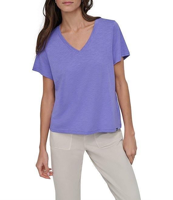DKNY Sport by Donna Karen V-Neck Short Sleeve Slub Tee Product Image