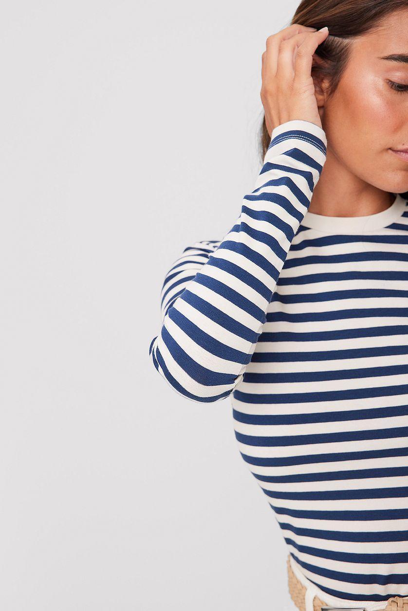 Long Sleeve Striped Fitted Top Product Image