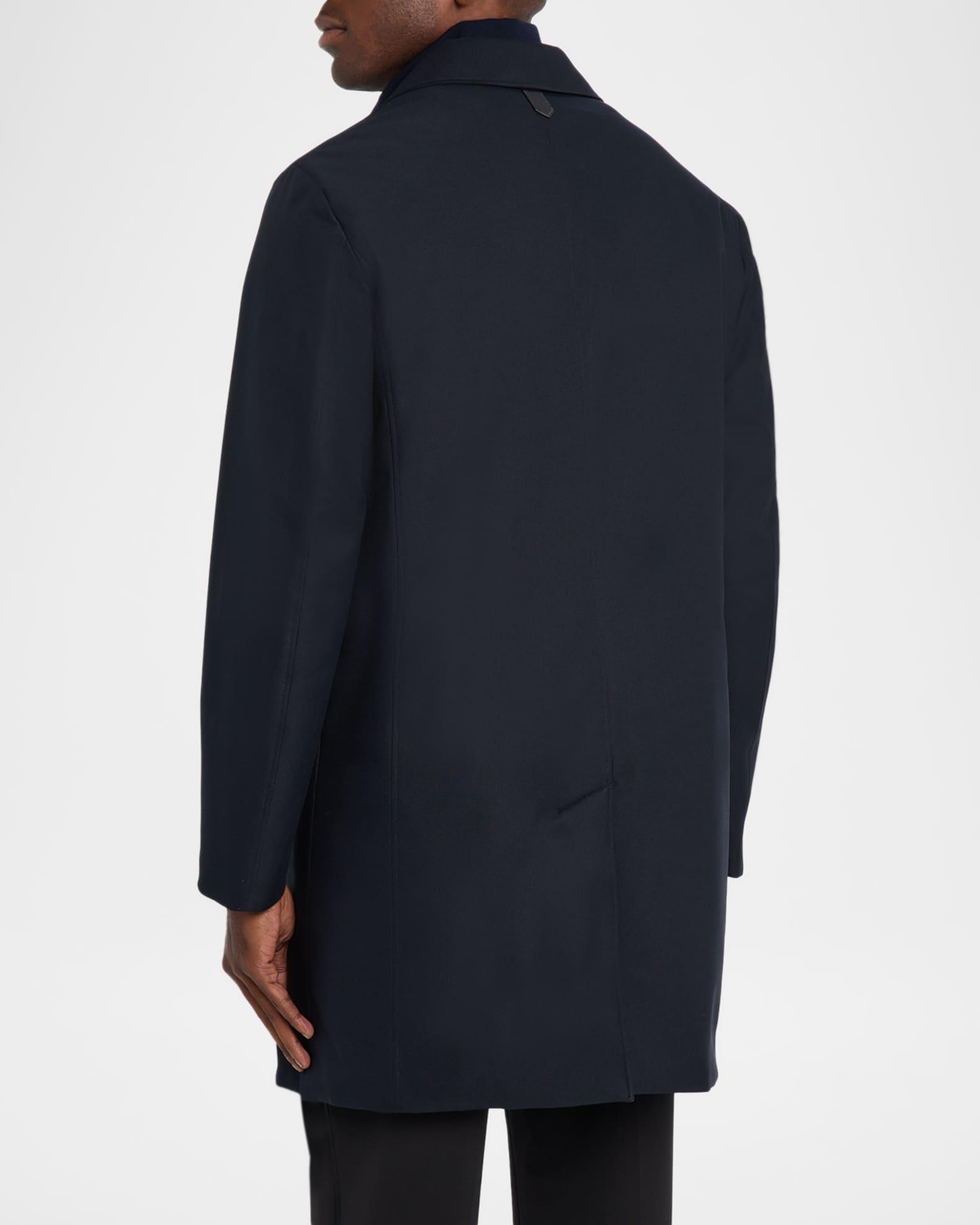 Men's Single-Breasted Technical Raincoat  Product Image