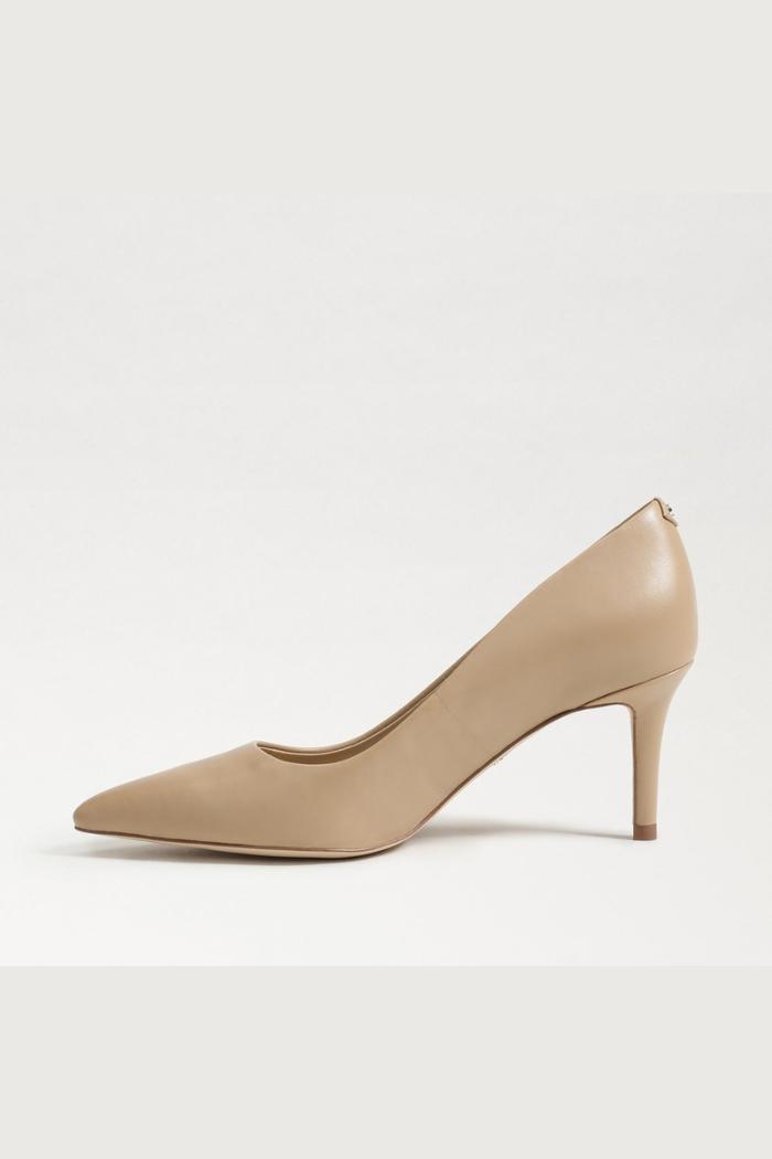 Vienna Pointed Toe Heel - Beige Leather Product Image