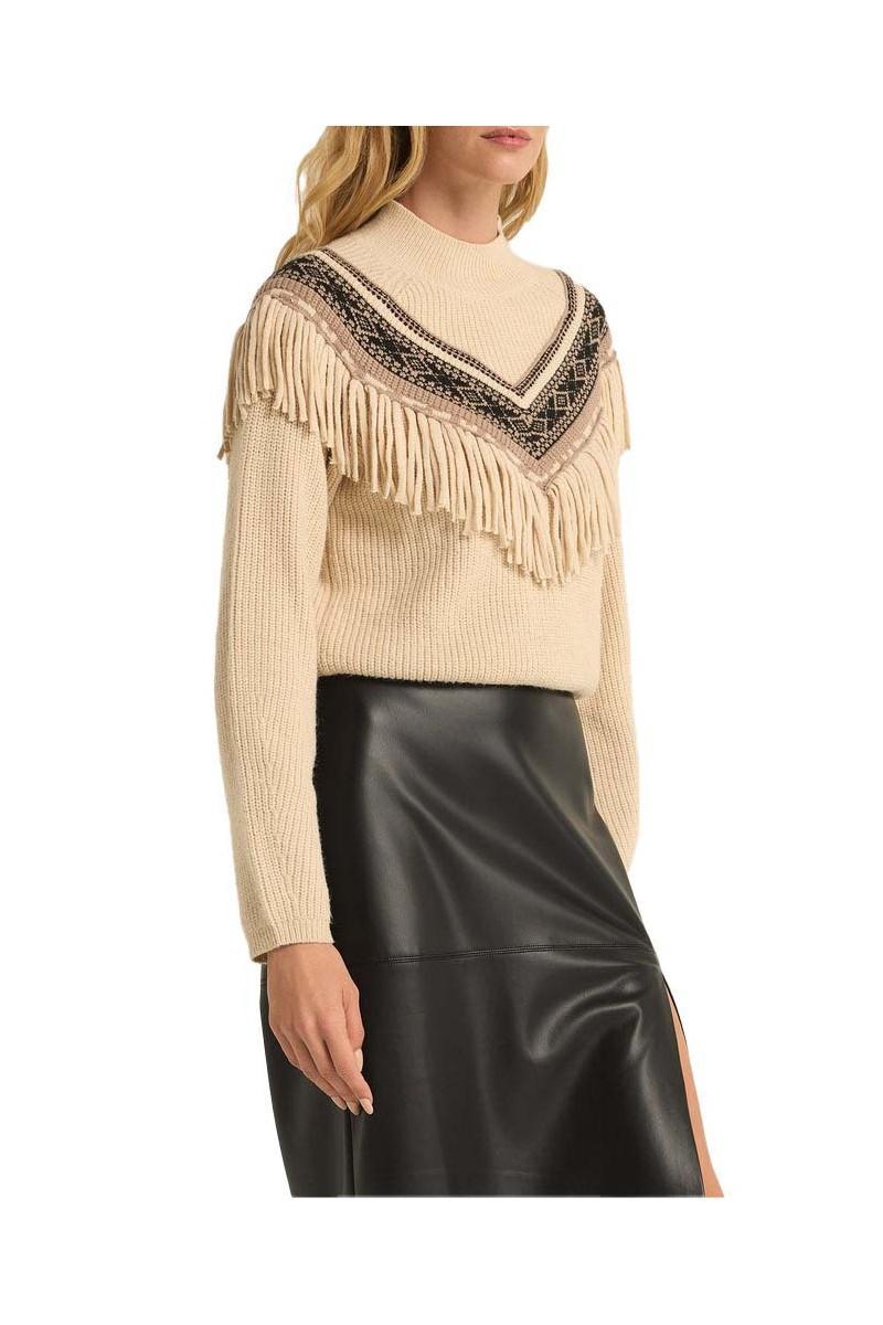 North Fringe Sweater- Stone Product Image