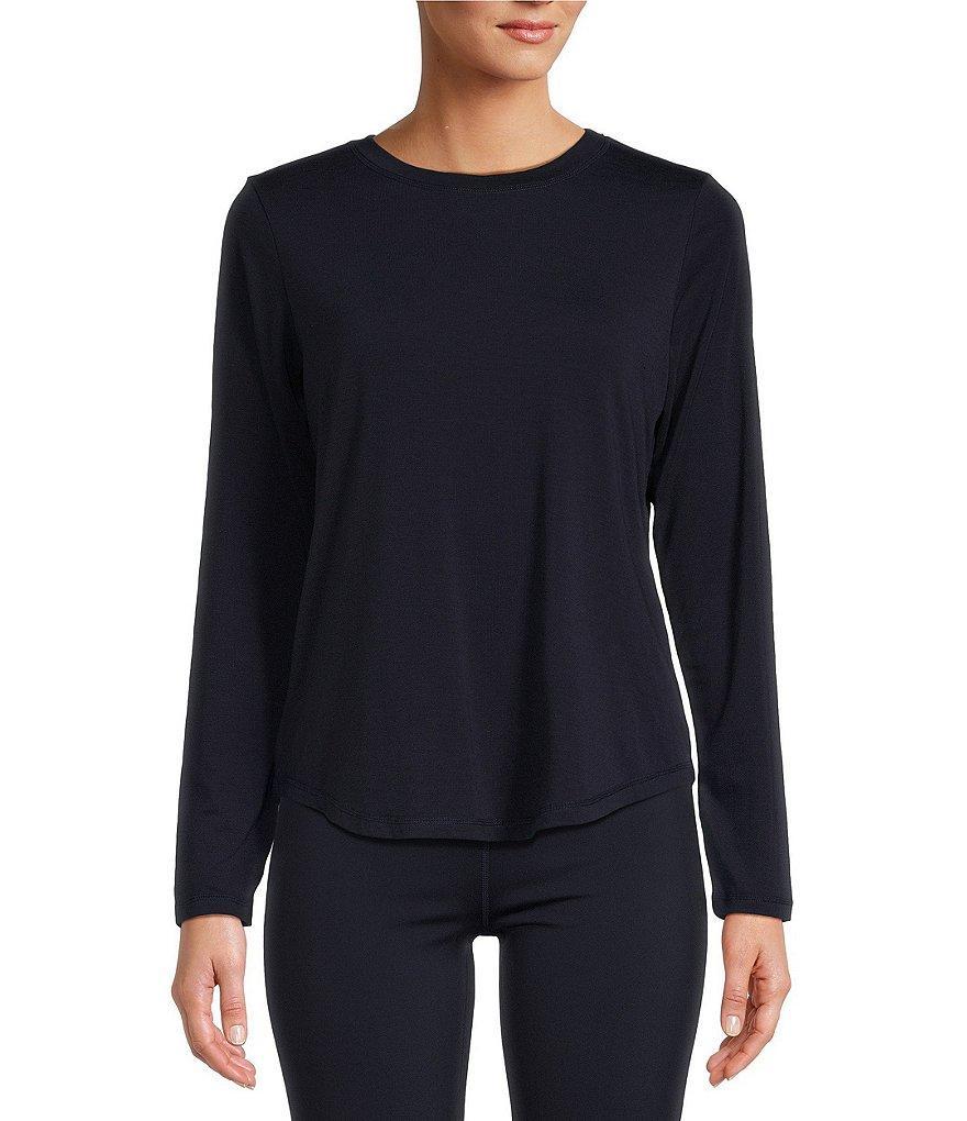 Antonio Melani Active At Ease Knit Crew Neck Long Sleeve Relaxed Fit Shirt Product Image