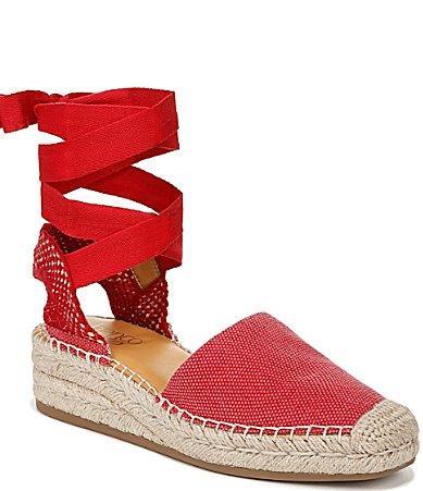 Franco Sarto Britney Ankle Strap Wedge Espadrilles Solid Fabric) Women's Sandals Product Image