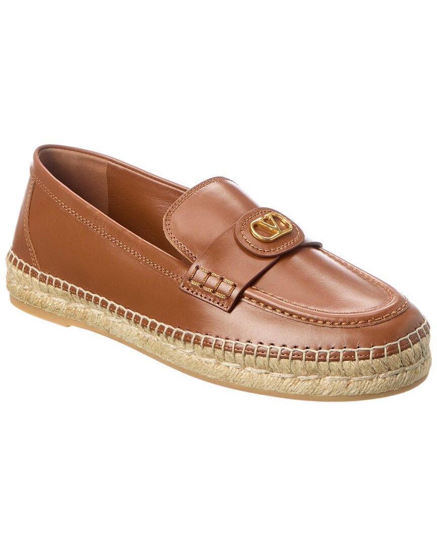 VALENTINO GARAVANI Valentino Vlogo Signature Leather Loafer In Brown Product Image