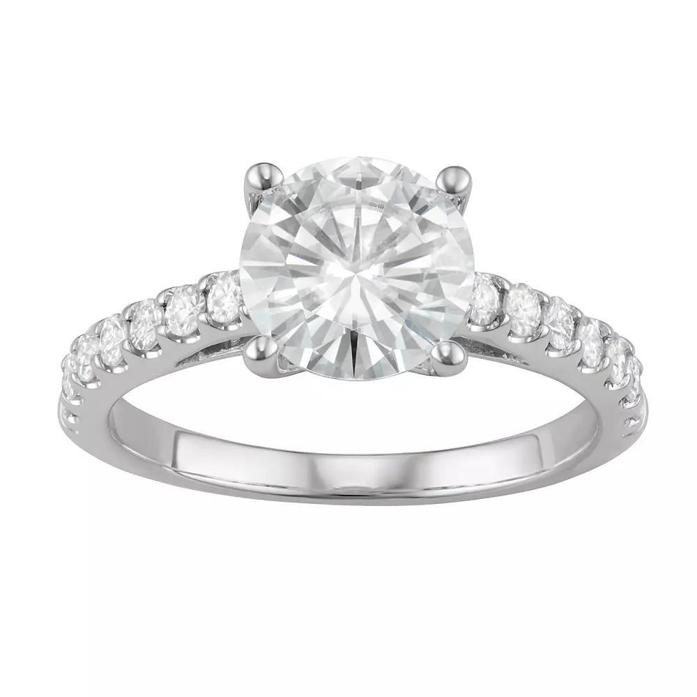 14K White Gold 2 1/4 Carat T.W. Lab-Created Moissanite Engagement Ring, Women's, Size: 8, 14kwh Gold Product Image