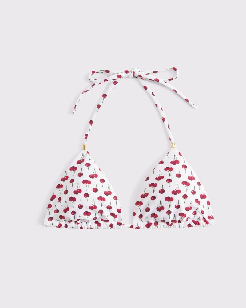 O-Ring Halter String Triangle Bikini Top Product Image