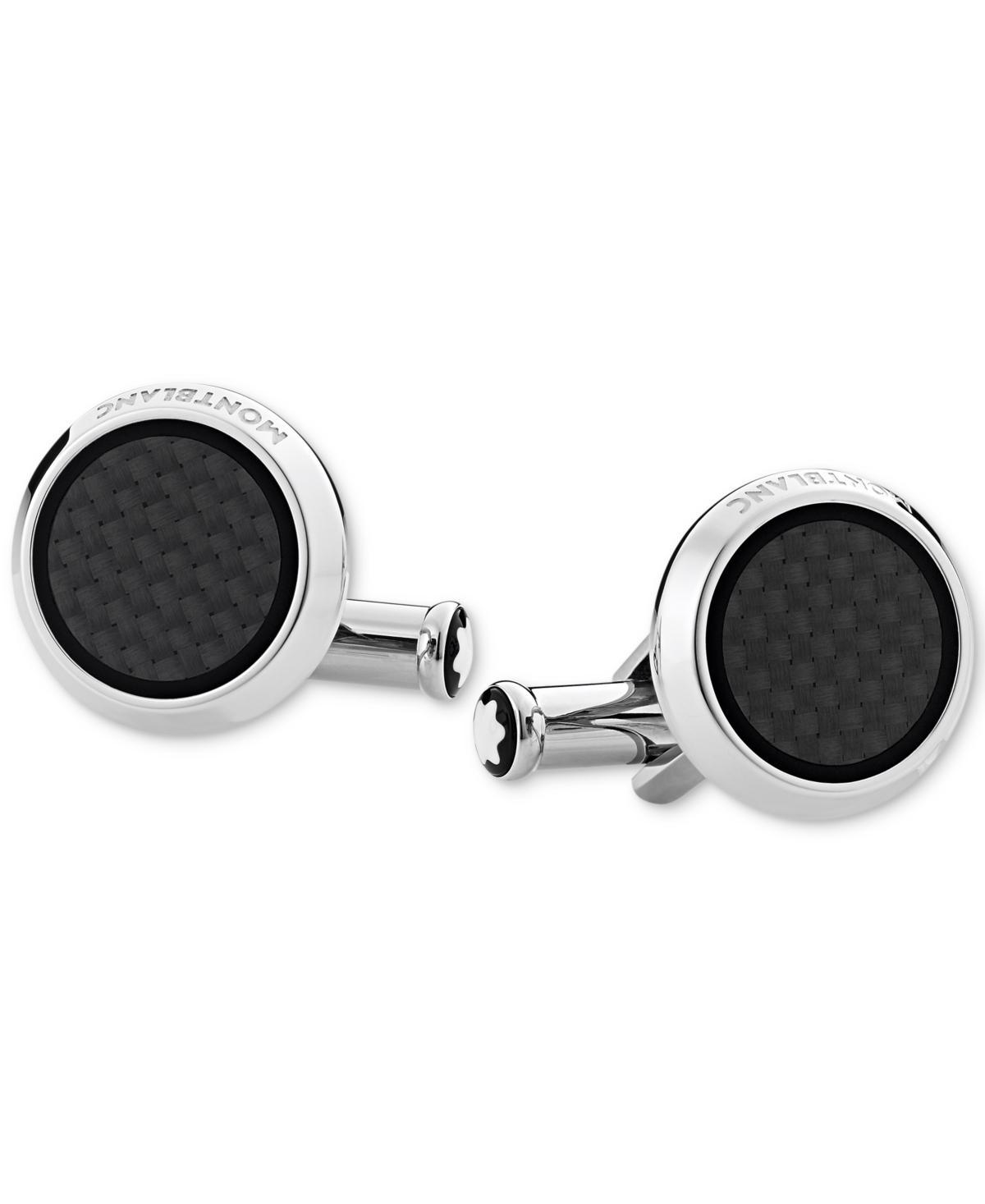 Mens Round Carbon Fiber Cufflinks Product Image