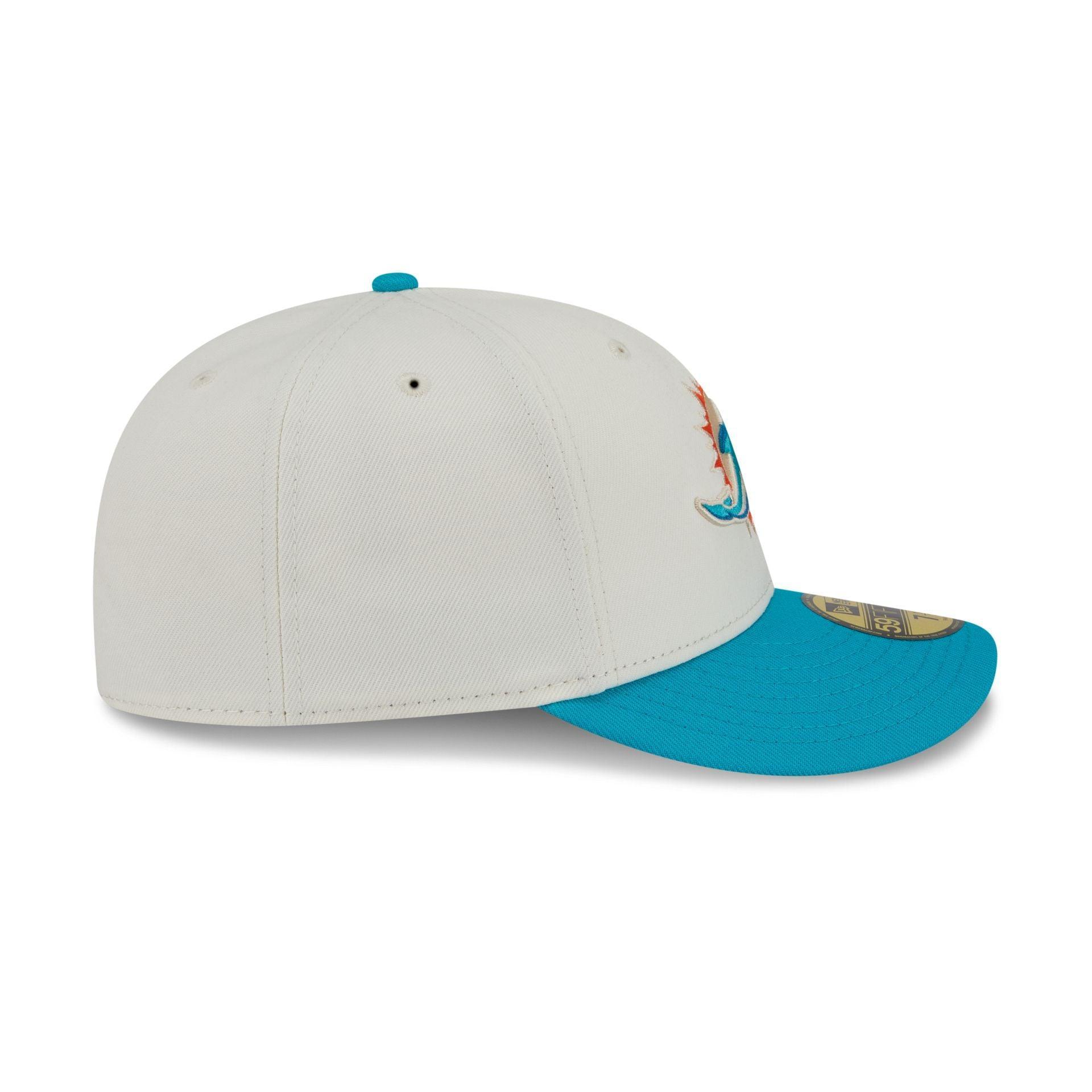 Miami Dolphins Tonal Florals White 59FIFTY Fitted Hat Male Product Image