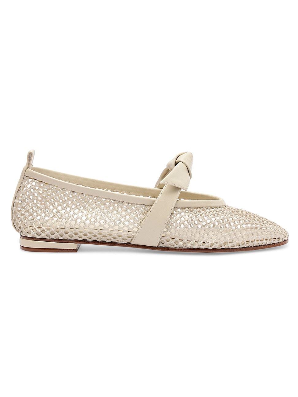 Womens Clarita Fishnet Leather Ballerina Flats Product Image