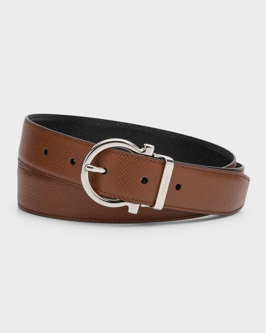 Mens Reversible Leather Gancio-Buckle Belt Product Image