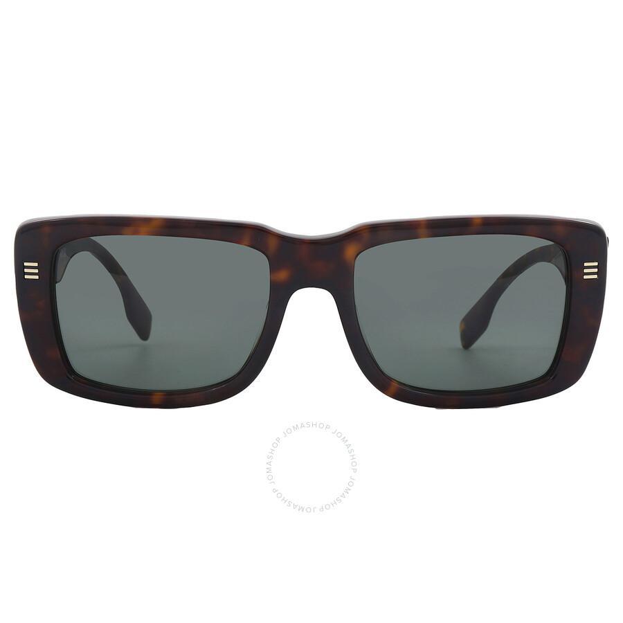 BURBERRY Jarvis Green Rectangular Men's Sunglasses Be4376u 300271 55 In Dark Green Product Image