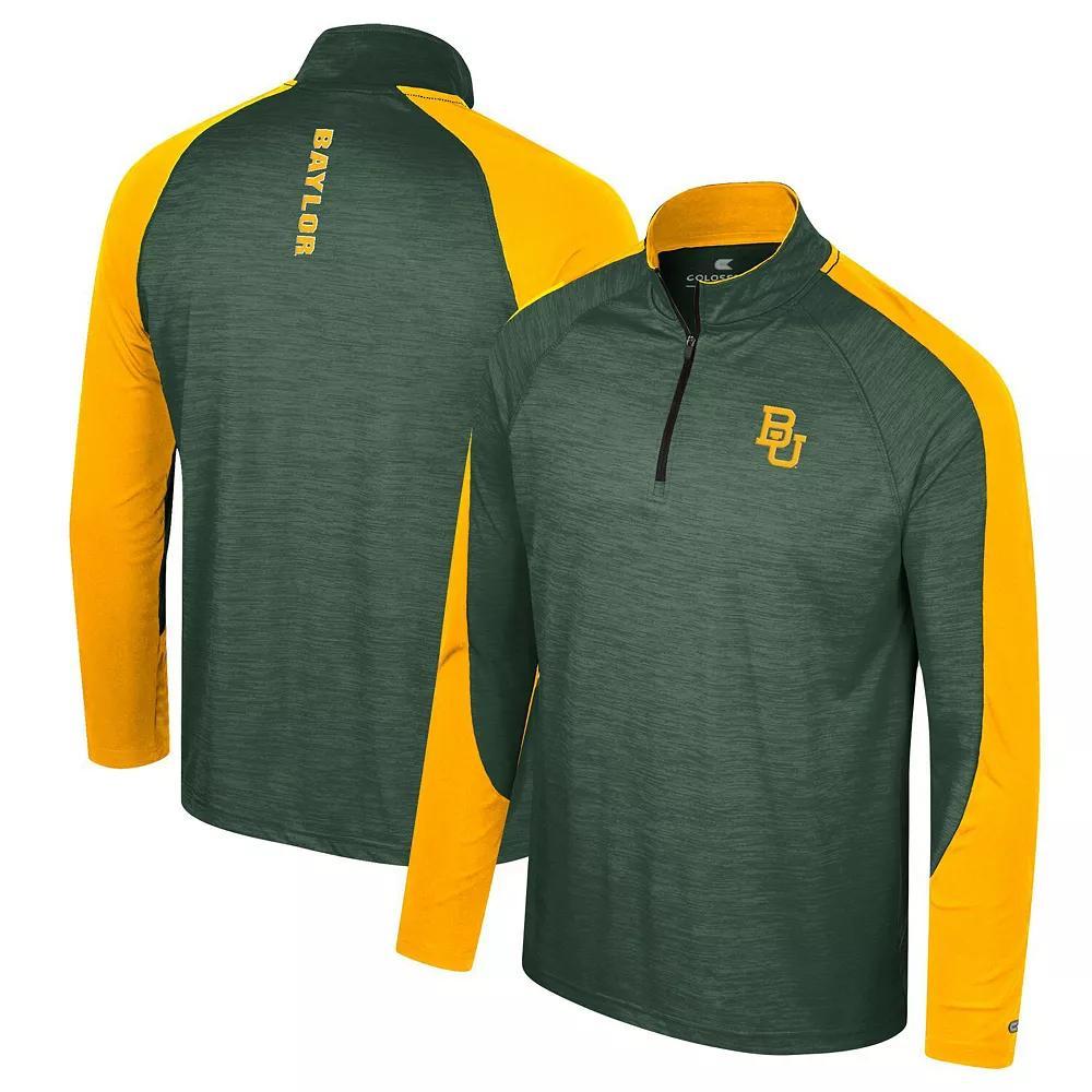 Men's Colosseum Green Baylor Bears Langmore Raglan Quarter-Zip Top, Size: Large, Bay Green Product Image