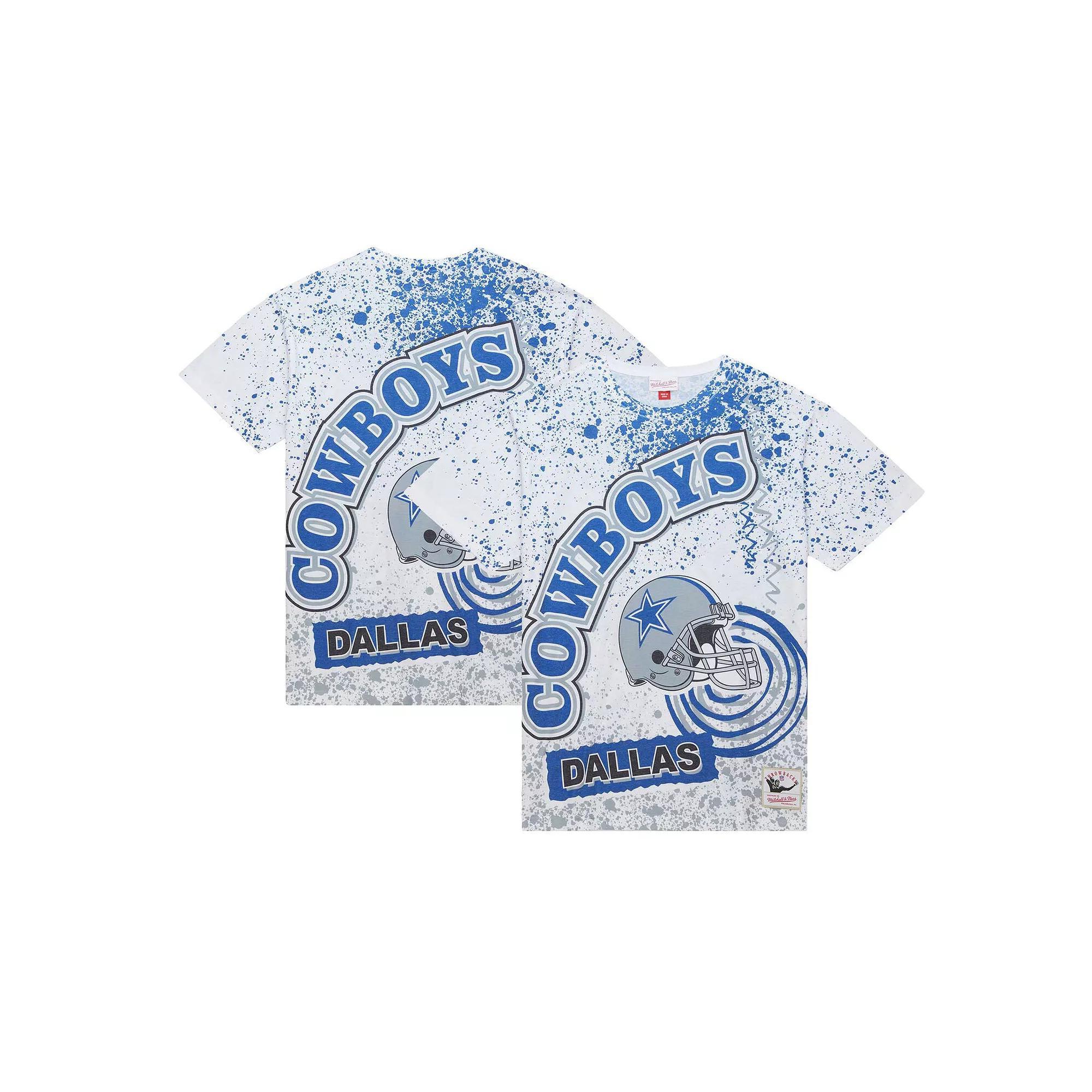 Men's Mitchell & Ness White Dallas Cowboys Team Burst Sublimated T-Shirt,  Product Image