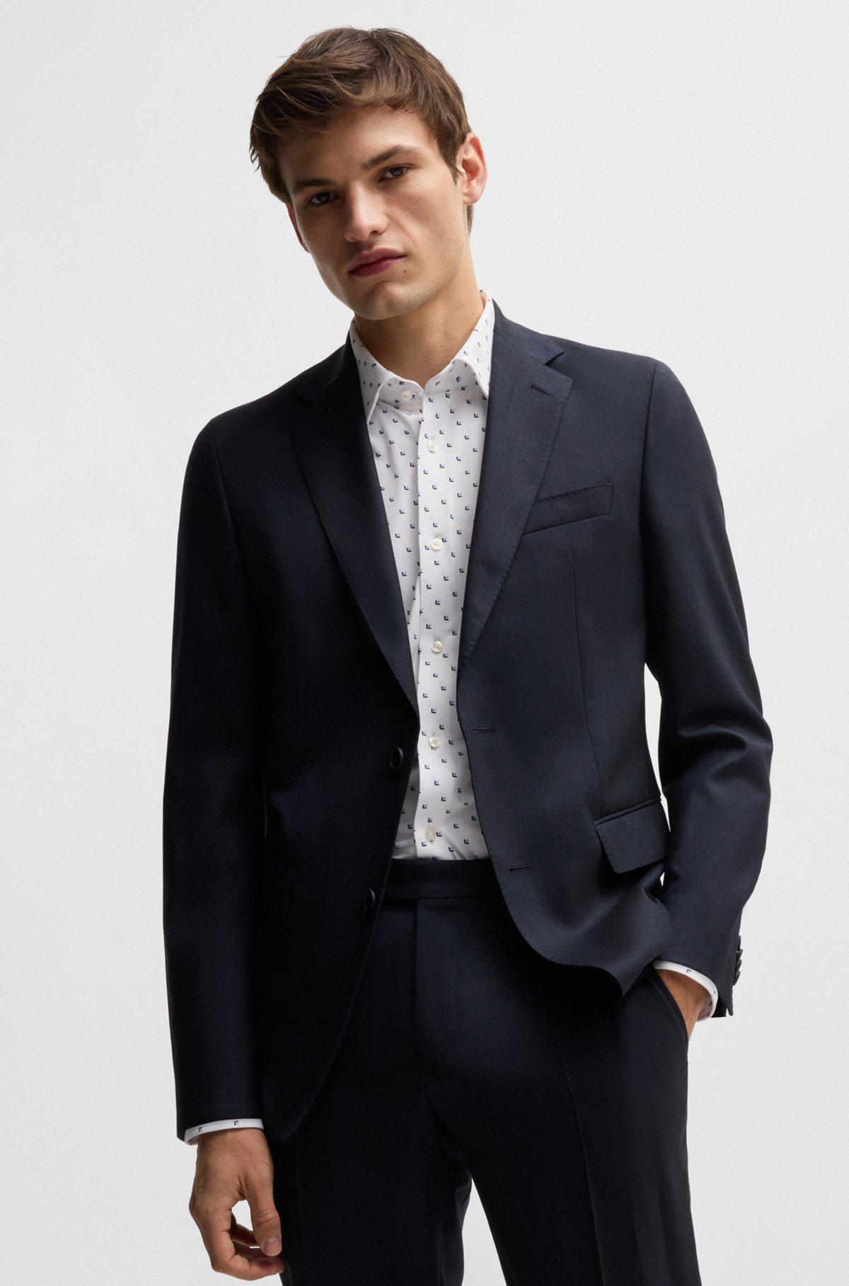 Slim-fit shirt in printed performance-stretch fabric Product Image