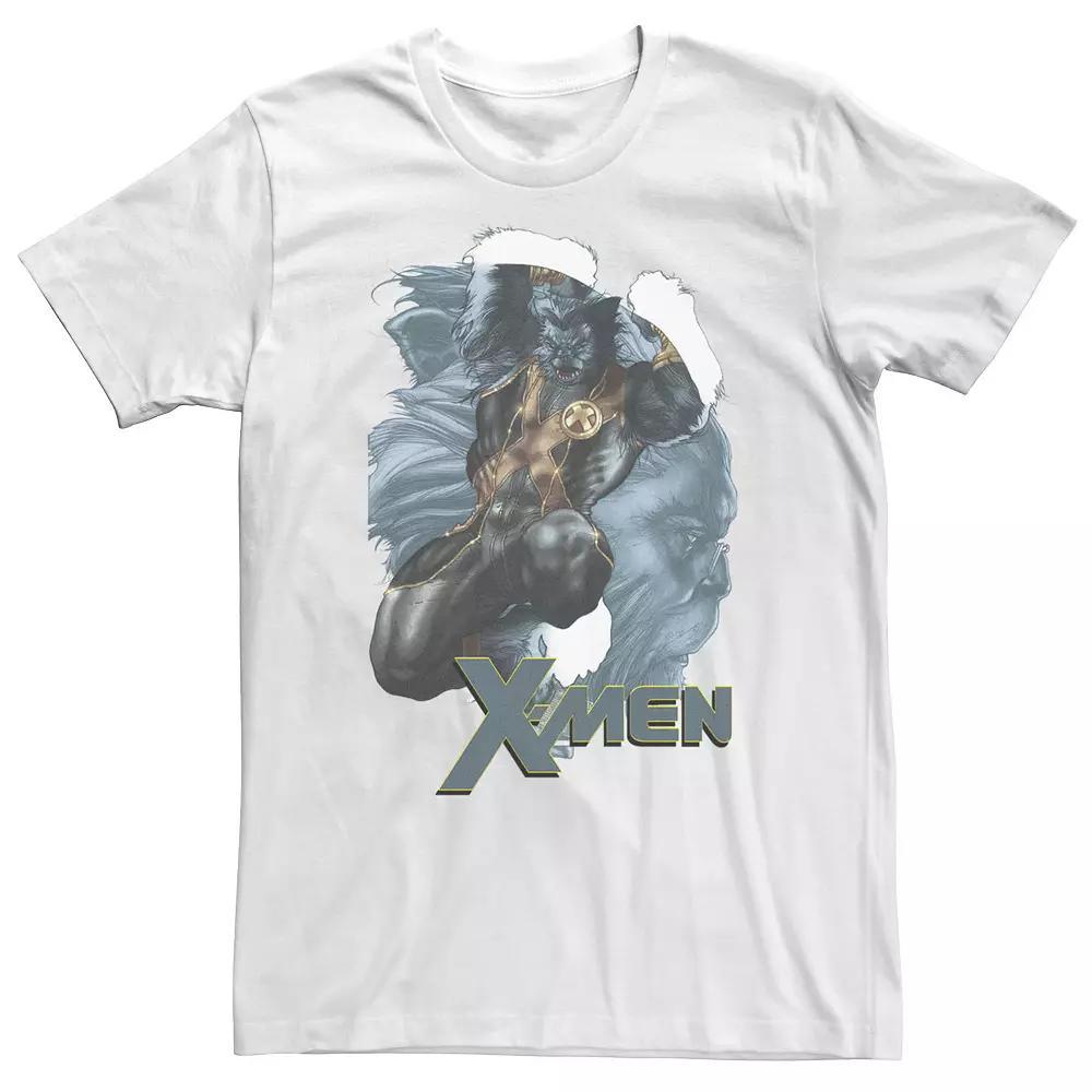 Big & Tall Marvel X-Men The Beast Double Exposed Mutant Tee, Men's, Size: Large Tall, White Product Image