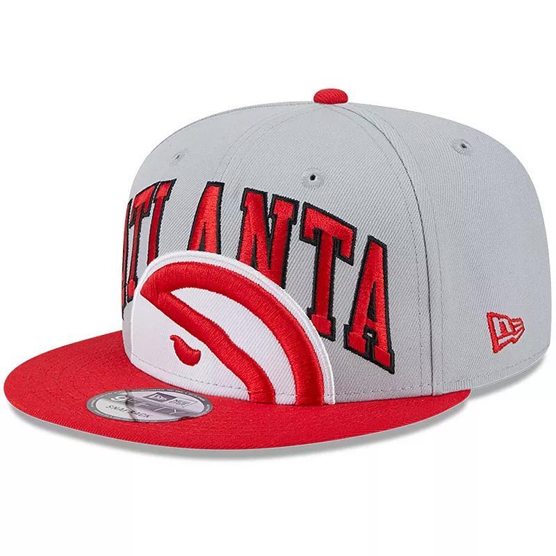 Mens New Era Gray/Red Atlanta Hawks Tip-Off Two-Tone 9FIFTY Snapback Hat Product Image