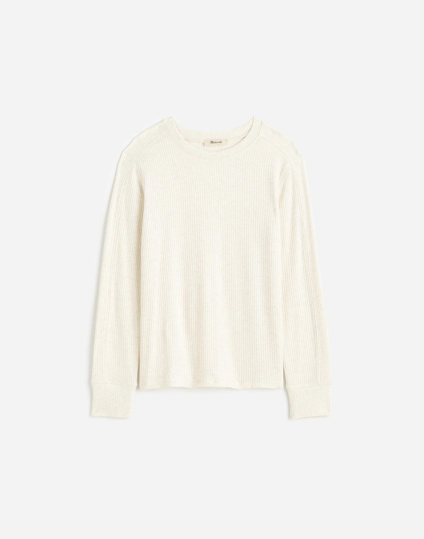 Plus Ribbed Crewneck Long-Sleeve Tee Product Image