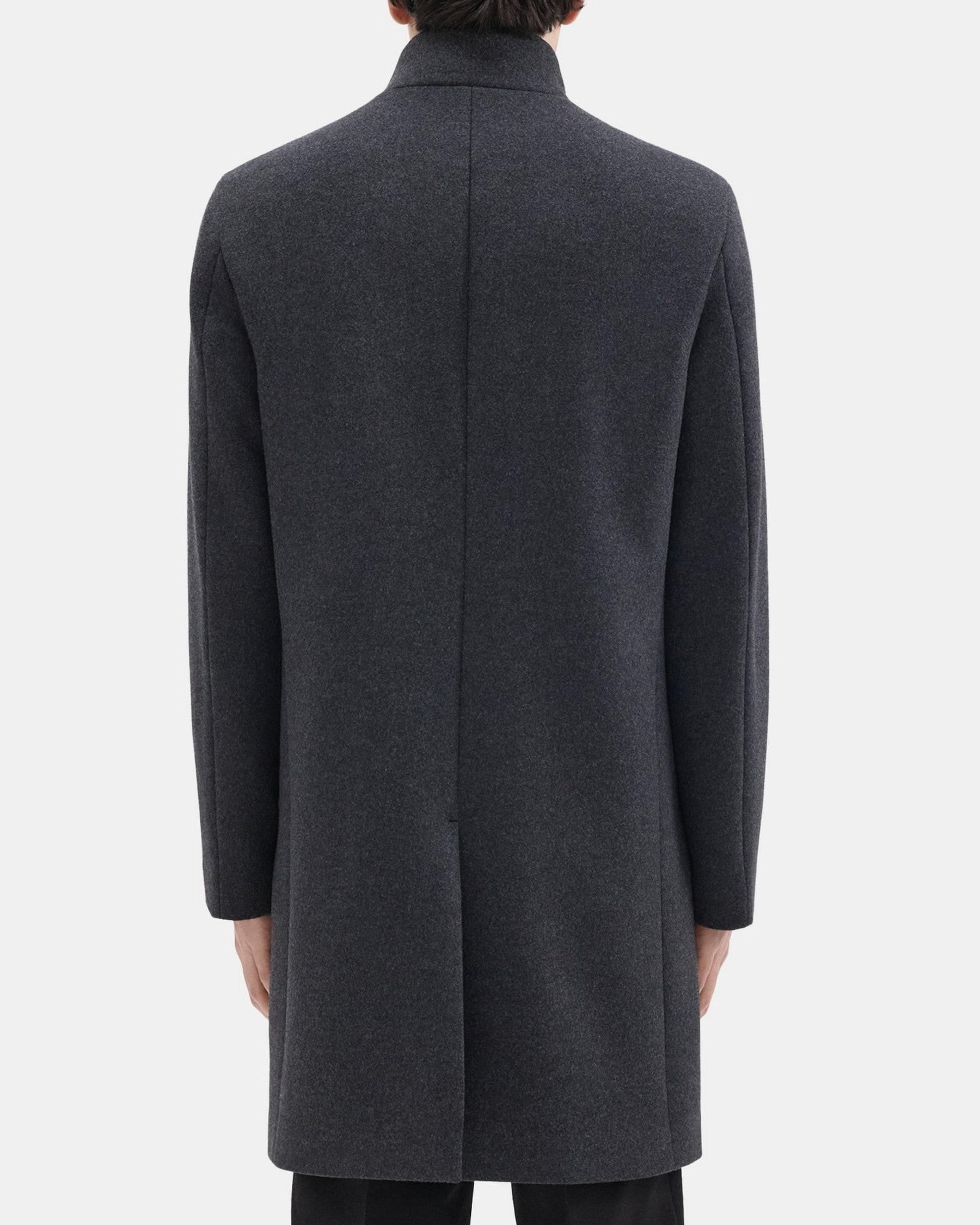 Stand Collar Coat in Recycled Wool-Blend Melton Product Image