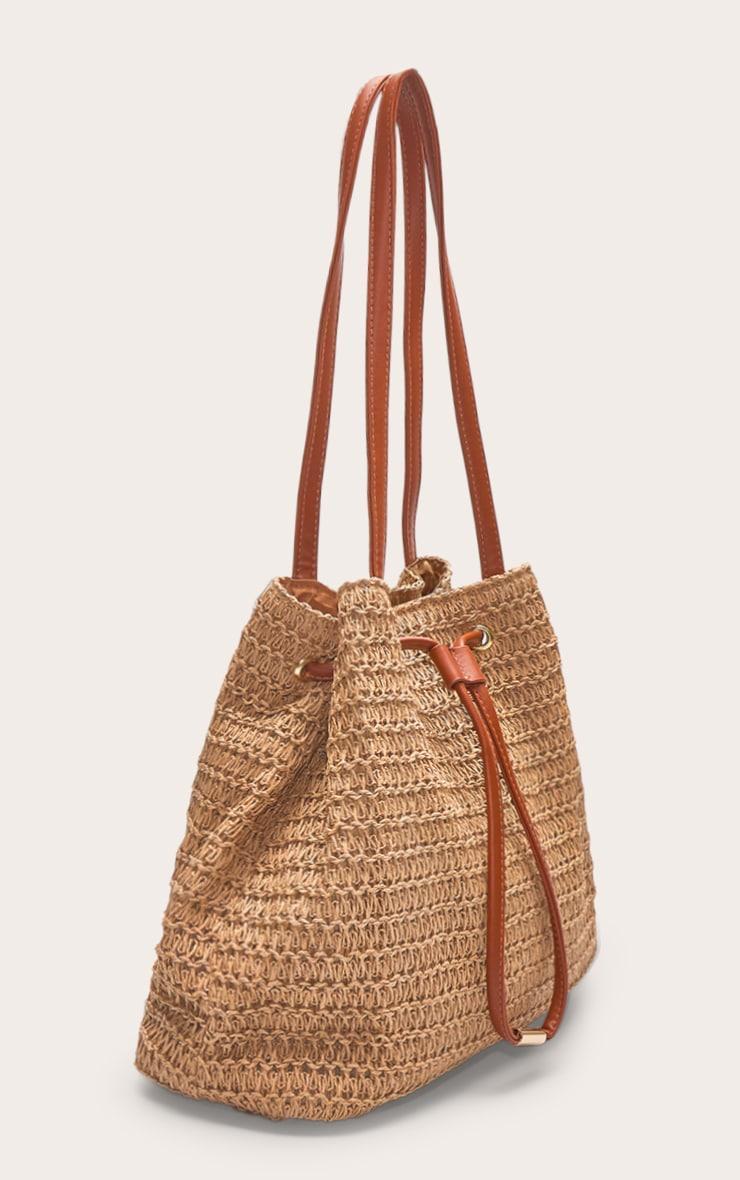 Natural Raffia Drawstring Beach Bag Product Image