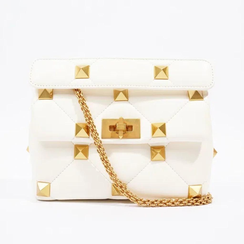 Medium Roman Stud Shoulder Bag In Gold Product Image