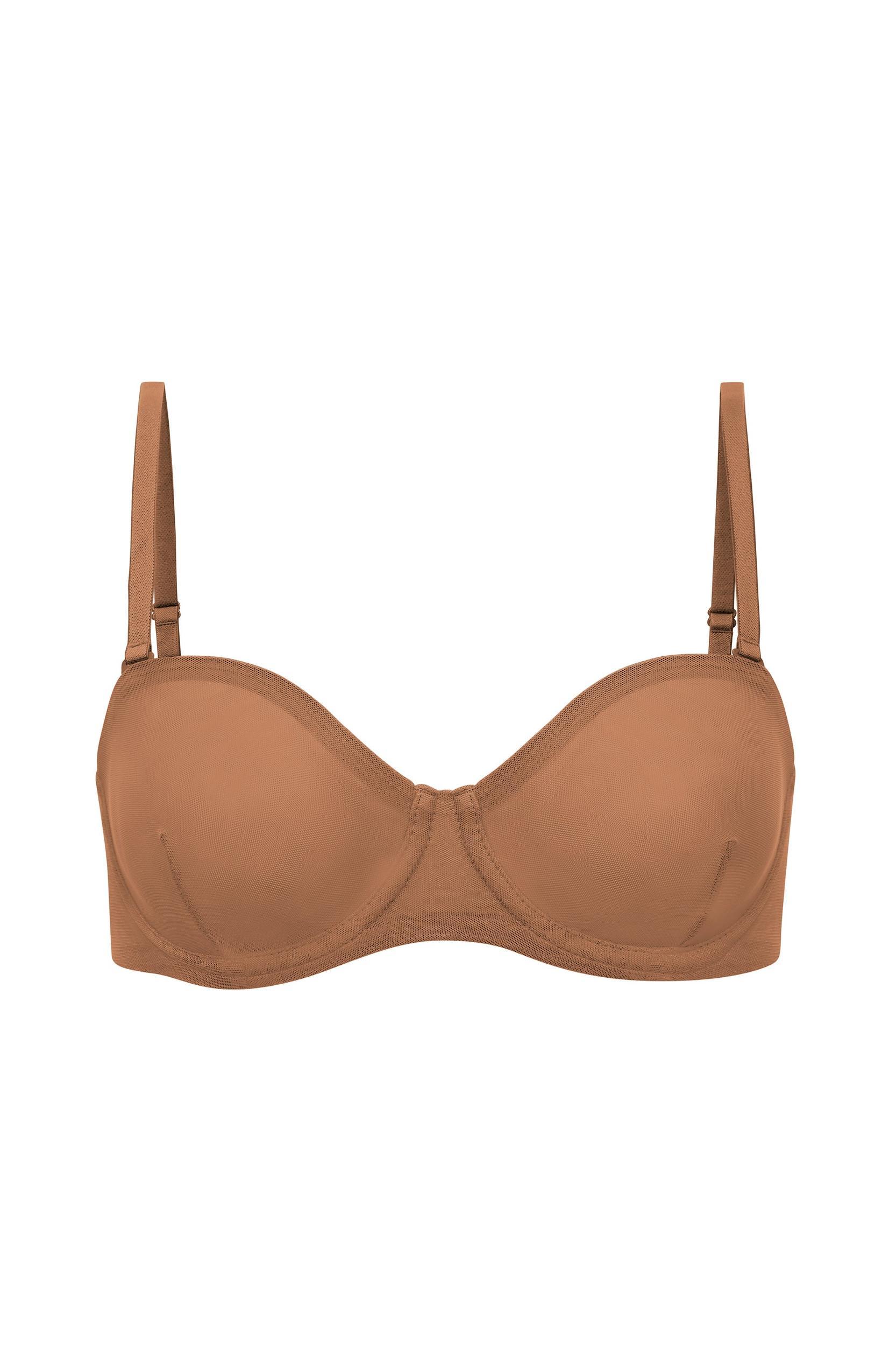 Soft Mesh Strapless Bra in Honey Female Product Image