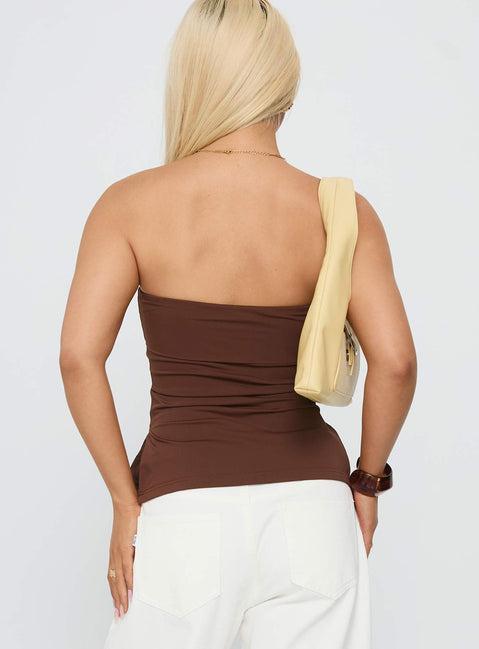 Strutter Strapless Top Chocolate Product Image